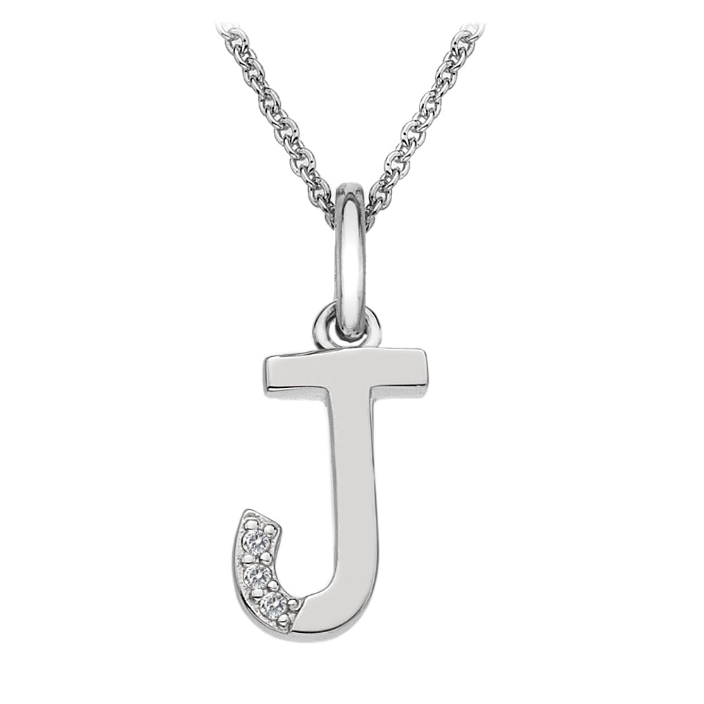 Silver Hot Diamonds Micro Initial Pendant and Chain