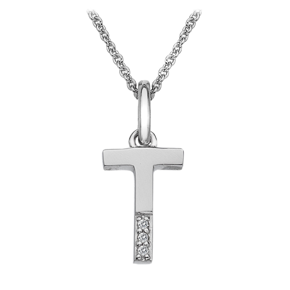 Silver Hot Diamonds Micro Initial Pendant and Chain