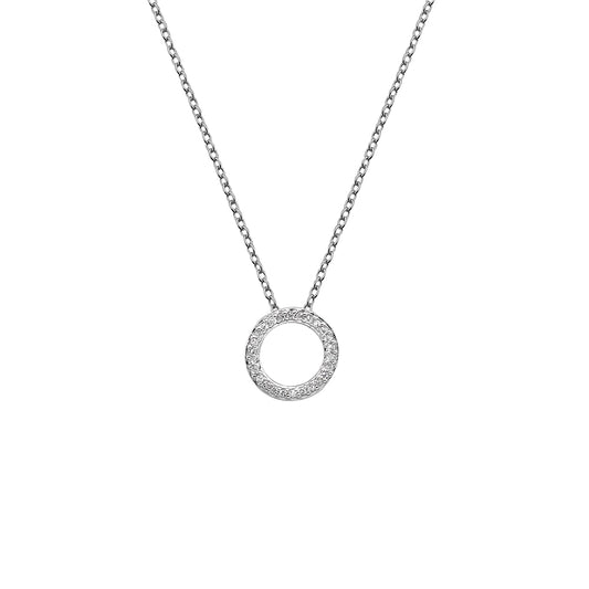 Sterling Silver Hot Diamonds Bliss Circle Pendant and Chain
