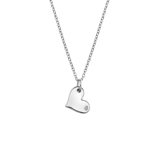 Sterling Silver Hot Diamonds Thoughtful Heart Pendant And Chain