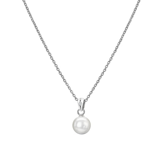 Sterling Silver Hot Diamonds Pearl Amulets Pendant and Chain