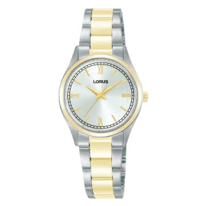 Lorus Ladies’ Elegant Roman Numeral Two-Tone Sunray Bracelet Watch