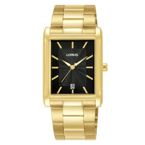 Lorus Men’s Gold tone Rectangular Bracelet Watch