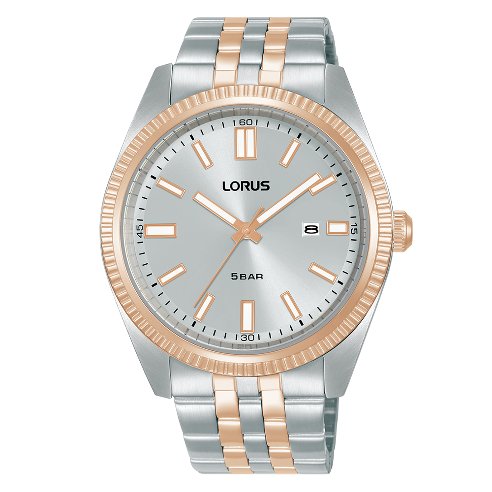 Lorus Men’s Rose Gold Sunray Bracelet Watch