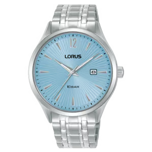 Lorus Men’s Clear-cut Classic Light Blue Dial Bracelet Watch