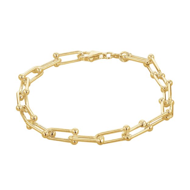 STERLING SILVER GOLD PLATED INDUSTRIAL BRACELET