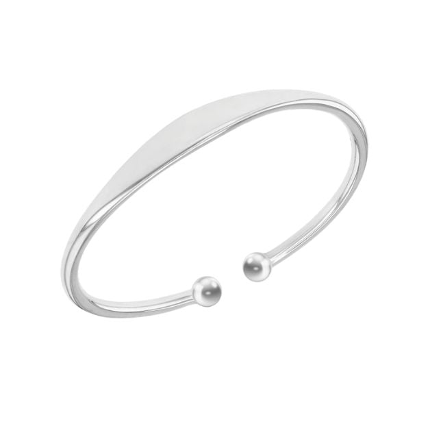 Sterling Silver Torque ID Bangle