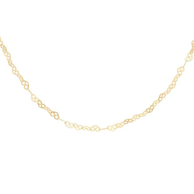 Sterling Silver Gold Plated Heart Link Chain