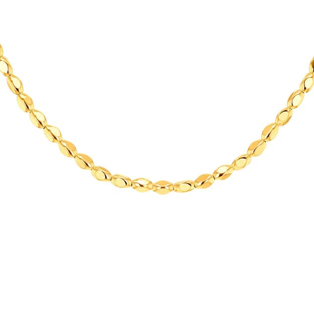 Sterling Silver Gold Plated Round-Edge Rectangular-Beads Necklace