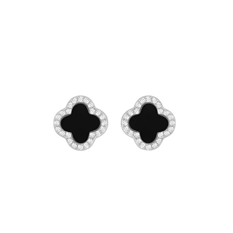 Sterling Silver Clover Stud Earrings