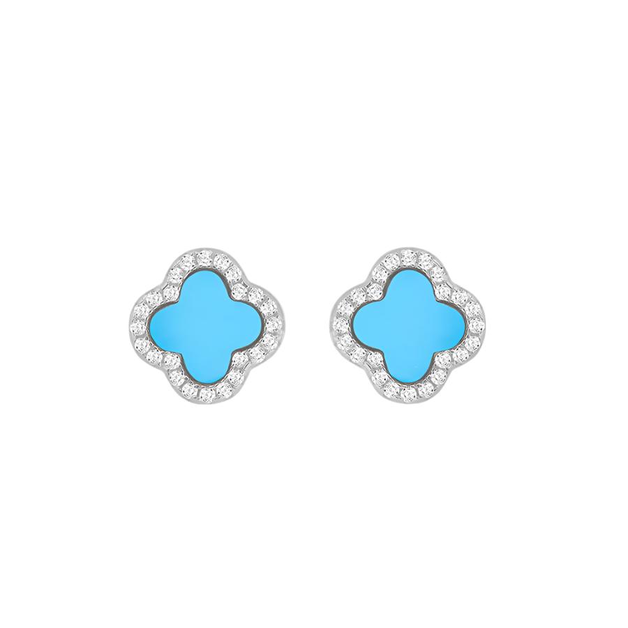Sterling Silver Clover Stud Earrings