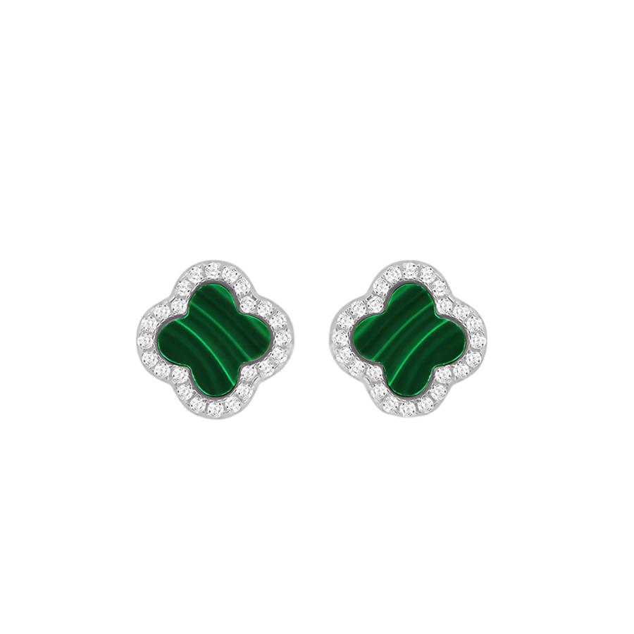Sterling Silver Clover Stud Earrings