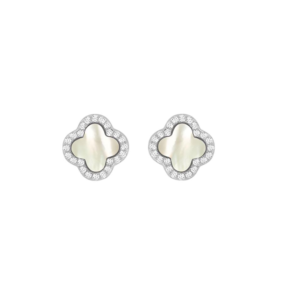 Sterling Silver Clover Stud Earrings