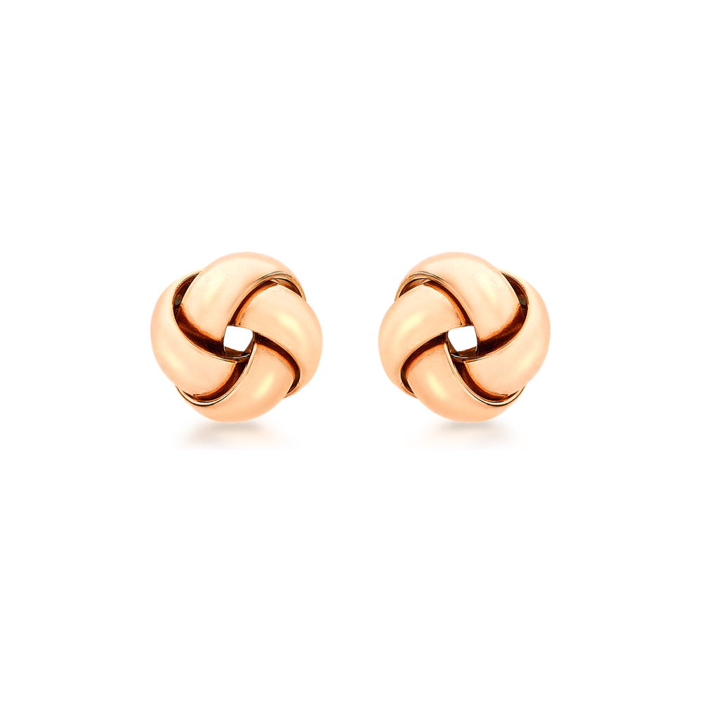 9ct Rose Gold Knot Stud Earrings 5558379
