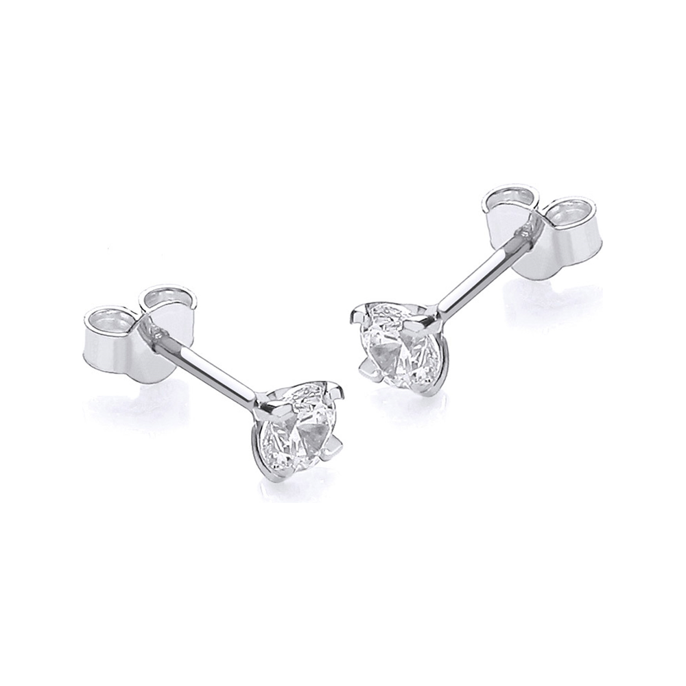 9ct White Gold CZ Stud Earrings 1591831